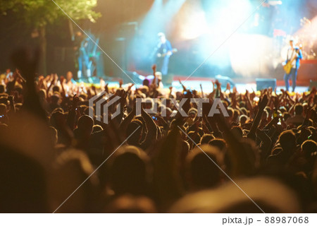 It's all about the fans. Shot of fans enjoying an outdoor music festival. 88987068