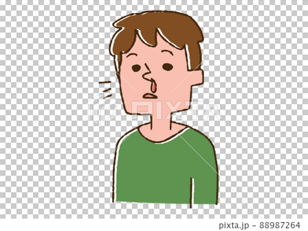Male with nosebleed Comical handwritten person vector, color on line drawing Male with nosebleed Comical handwritten person vector, color on line drawing 88987264