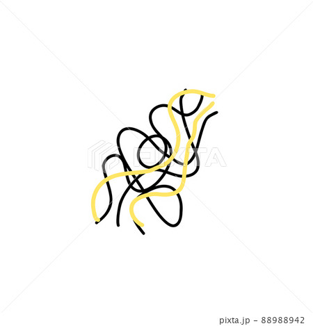 Illustration tangled lines yellow black color in Illustration tangled lines yellow black color in 88988942