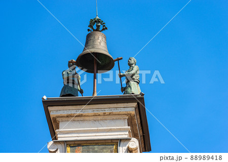 Clock and Bell Tower in Brescia - Piazza della Loggia Lombardy Italy Clock and Bell Tower in Brescia - Piazza della Loggia Lombardy Italy 88989418