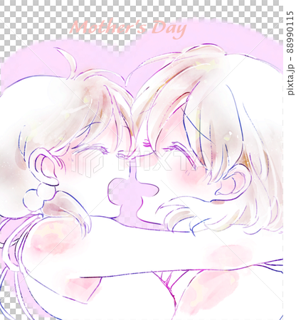 Happy mother and daughter illustrations Happy mother and daughter illustrations 88990115