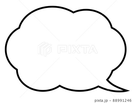 シンプルな雲形の吹き出し 88991246