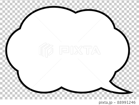 シンプルな雲形の吹き出し 88991246