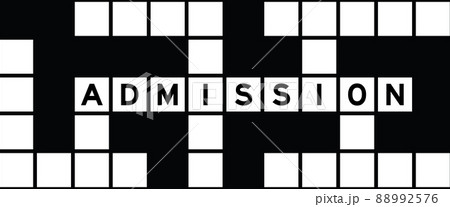 Alphabet letter in word admission on crossword puzzle background Alphabet letter in word admission on crossword puzzle background 88992576