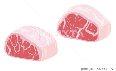 ブロック肉のイラスト【牛豚・霜降り・食肉加工】 ブロック肉のイラスト【牛豚・霜降り・食肉加工】 88993115