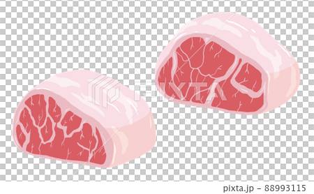 ブロック肉のイラスト【牛豚・霜降り・食肉加工】 ブロック肉のイラスト【牛豚・霜降り・食肉加工】 88993115