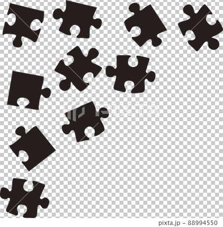 Jigsaw puzzle silhouette 3 - Stock Illustration [88994550] - PIXTA