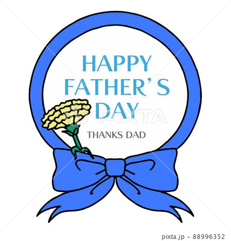父の日 マーク 青色 主線あり 英語 88996352
