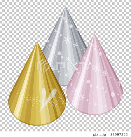 Illustration of a fashionable triangle hat for a birthday party_birthday hat Illustration of a fashionable triangle hat for a birthday party_birthday hat 88997263