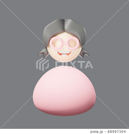 3d rendering of user icon on clean background for mock up and web banner. Cartoon interface design. minimal metaverse concept. 88997304