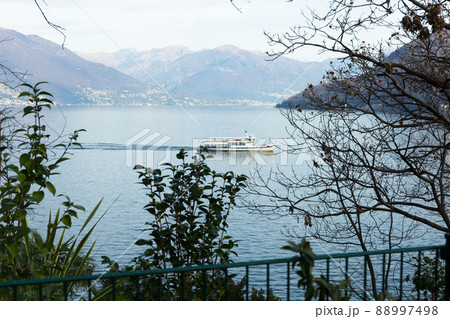 mountain lake maggiore in winter afternoon. Cannobio. Piamonte. Italy mountain lake maggiore in winter afternoon. Cannobio. Piamonte. Italy 88997498