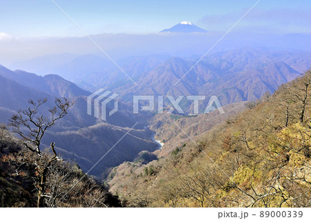 丹沢主稜より紅葉の西丹沢に聳える富士山 丹沢主稜より紅葉の西丹沢に聳える富士山 89000339