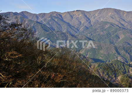 丹沢の大山三峰山より塔ノ岳と丹沢山 丹沢の大山三峰山より塔ノ岳と丹沢山 89000375