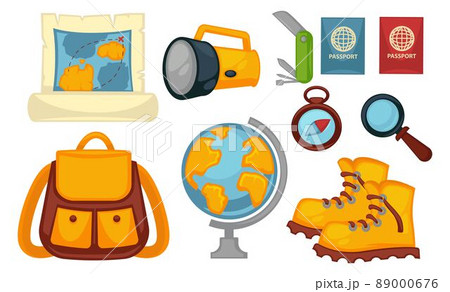 Traveling and summer adventures, bag and globe 89000676