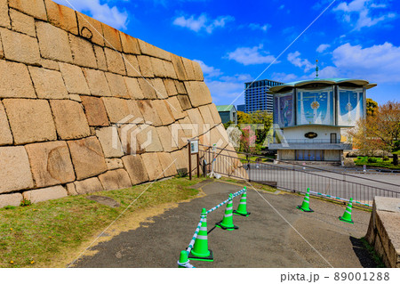 東京　千代田区　皇居にある江戸城天守台からの眺め 89001288