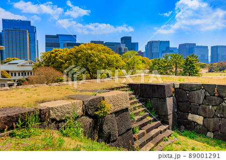 東京　千代田区　皇居にある江戸城天守台からの眺め 89001291