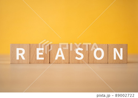 理由のイメージ｜「REASON」と書かれた積み木 89002722