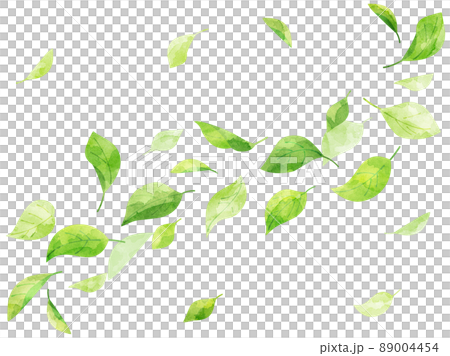 Illustration of leaves dancing in the wind processed in a watercolor style 89004454