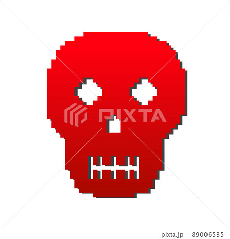 赤いドクロマーク(ドット絵) 89006535
