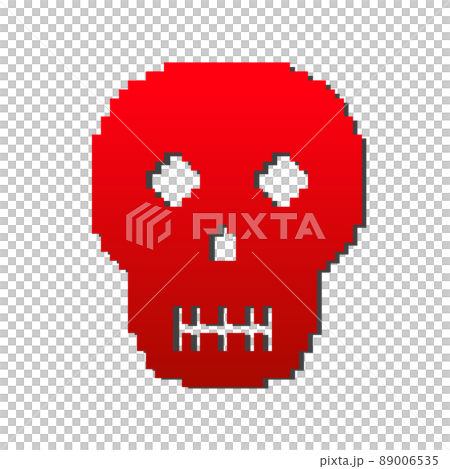 赤いドクロマーク(ドット絵) 89006535