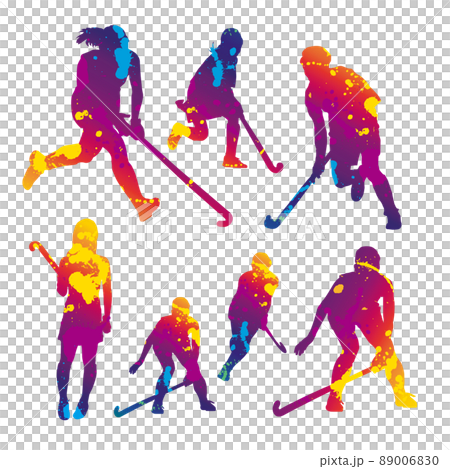 Hockey silhouette illustration (color) 89006830