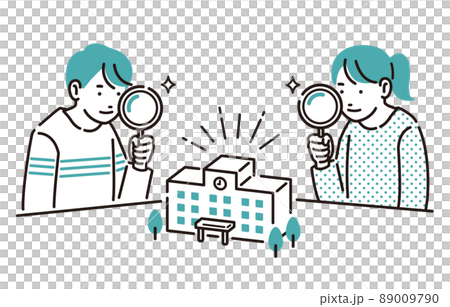 人物 志望校を探す小学生の男女 人物 志望校を探す小学生の男女 89009790