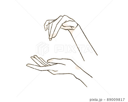 女性の手の動きのイラスト素材