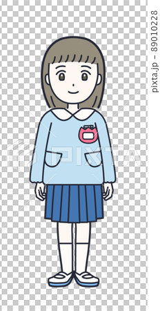 一個穿著工作服的女孩的幼兒園孩子 89010228