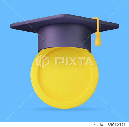 3d Graduation cap icon. 3d Graduation cap icon. 89010591