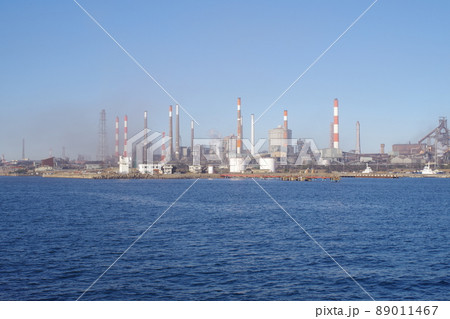鹿島港の製鉄所の景色 鹿島港の製鉄所の景色 89011467