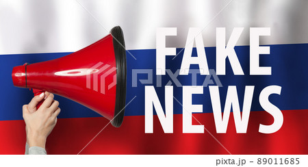 Fake news, propaganda, disinformation and hoax in Russia concept. Fake news, propaganda, disinformation and hoax in Russia concept. 89011685