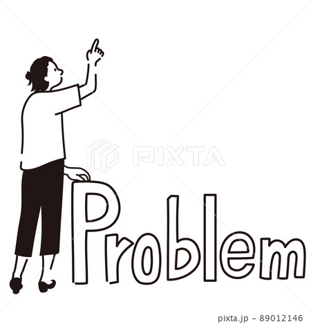 問題 女性 指をさす 示す 全身 後ろ姿 線画 ベクターイラスト 問題 女性 指をさす 示す 全身 後ろ姿 線画 ベクターイラスト 89012146