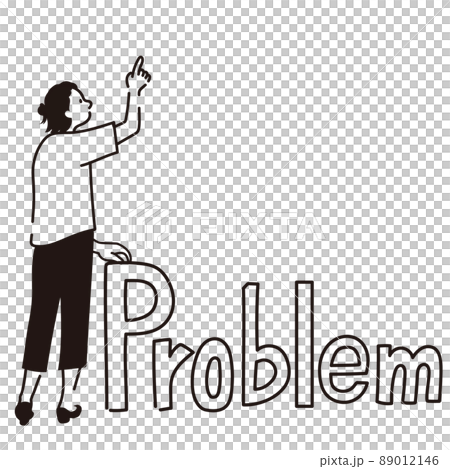 問題 女性 指をさす 示す 全身 後ろ姿 線画 ベクターイラスト 問題 女性 指をさす 示す 全身 後ろ姿 線画 ベクターイラスト 89012146