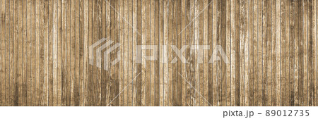 木目のある暗い薄茶色の板張りの横長のウッドデッキを俯瞰した背景画像 木目のある暗い薄茶色の板張りの横長のウッドデッキを俯瞰した背景画像 89012735