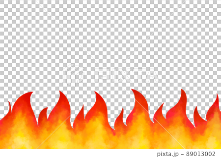 Burning flames on fire watercolor background 89013002