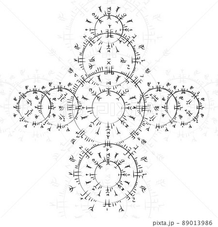 Circle black runes great symbol 89013986