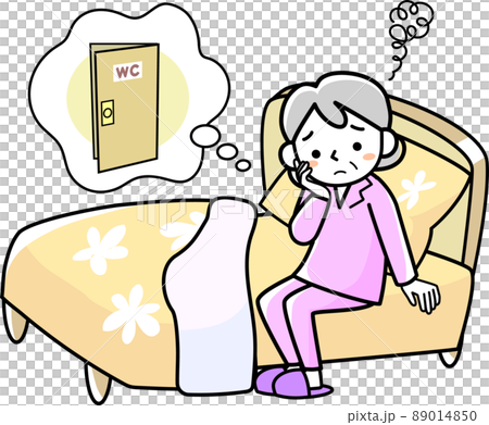 A senior woman who wakes up because she wants to go to the bathroom 89014850
