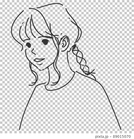 背景が透過した線画の女の子1 89015070