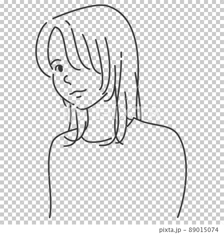 背景が透過した線画の女の子5 89015074