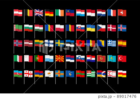 Flags of states and dependent territories of Europe. 89017476