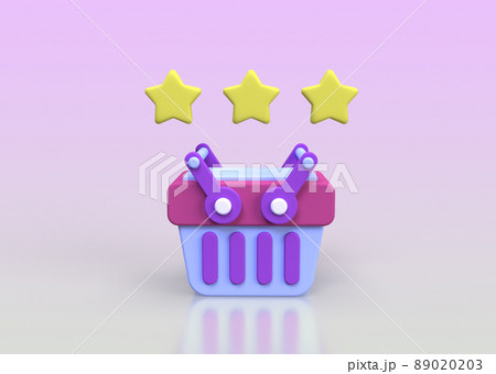 basket with star rating concept illustration for business idea concept background basket with star rating concept illustration for business idea concept background 89020203