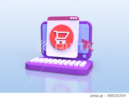 online shopping with laptop illustration for business idea concept background online shopping with laptop illustration for business idea concept background 89020204