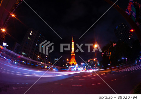 東京夜景 赤羽橋交差点 東京夜景 赤羽橋交差点 89020794