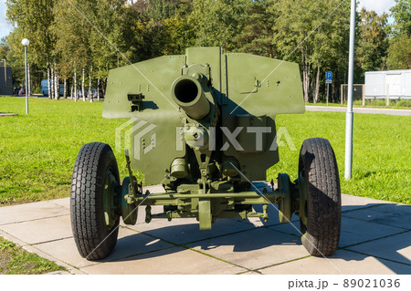 Russia. Leningrad region. September 10, 2021. M-30, 122 mm howitzer. near the museum. 89021036