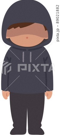 フードをかぶった怪しい人物 89021882