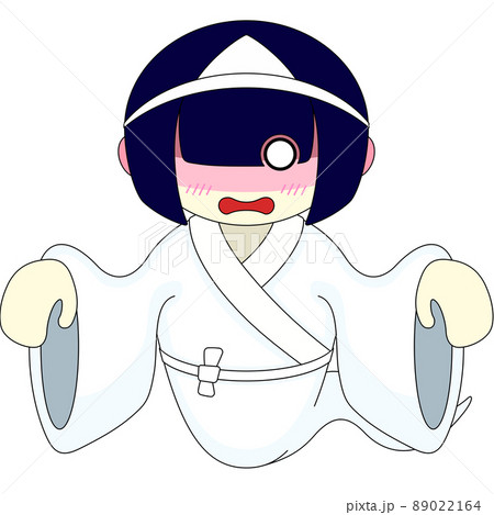顔を赤くするお化けの女の子のイラスト 顔を赤くするお化けの女の子のイラスト 89022164