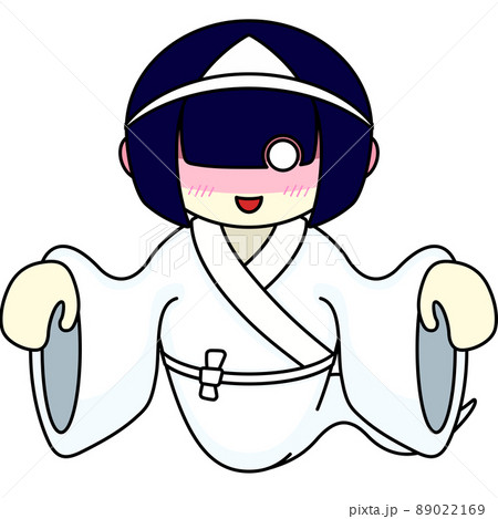 顔を赤くするお化けの女の子のイラスト 顔を赤くするお化けの女の子のイラスト 89022169