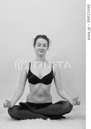 yoga pose closeup 89022498