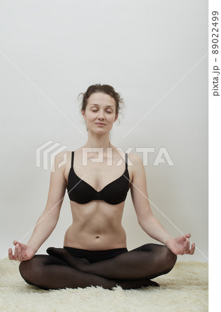yoga pose closeup 89022499