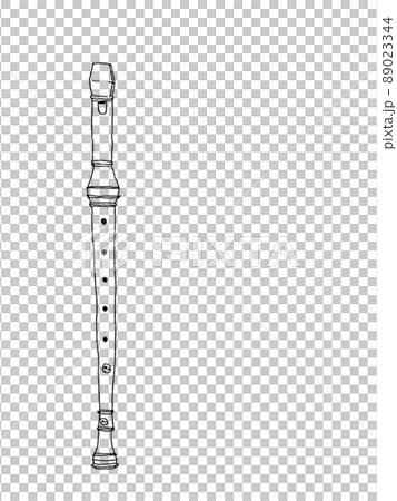 Recorder pen drawing illustration_vertical 89023344